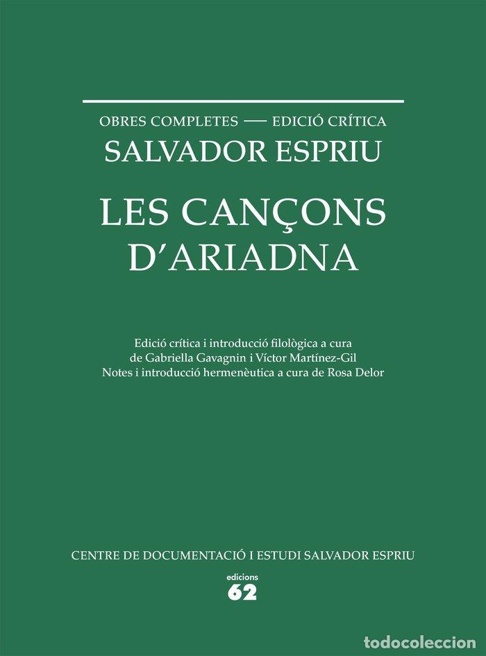 books: LES CAN&Ccedil;ONS D'ARIADNA - SALVADOR ESPRIU
