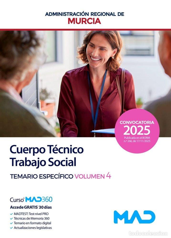 Libros: TRABAJO SOCIAL CUERPO TECNICO TEMARIO 4 REGION MURCIA - AA.VV