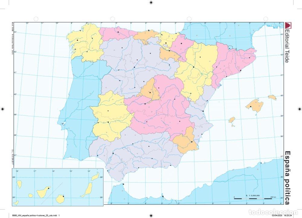 books: MAPA MUDO ESPA&Ntilde;A POLITICO (COLOR) (25 UDS) - AA.VV