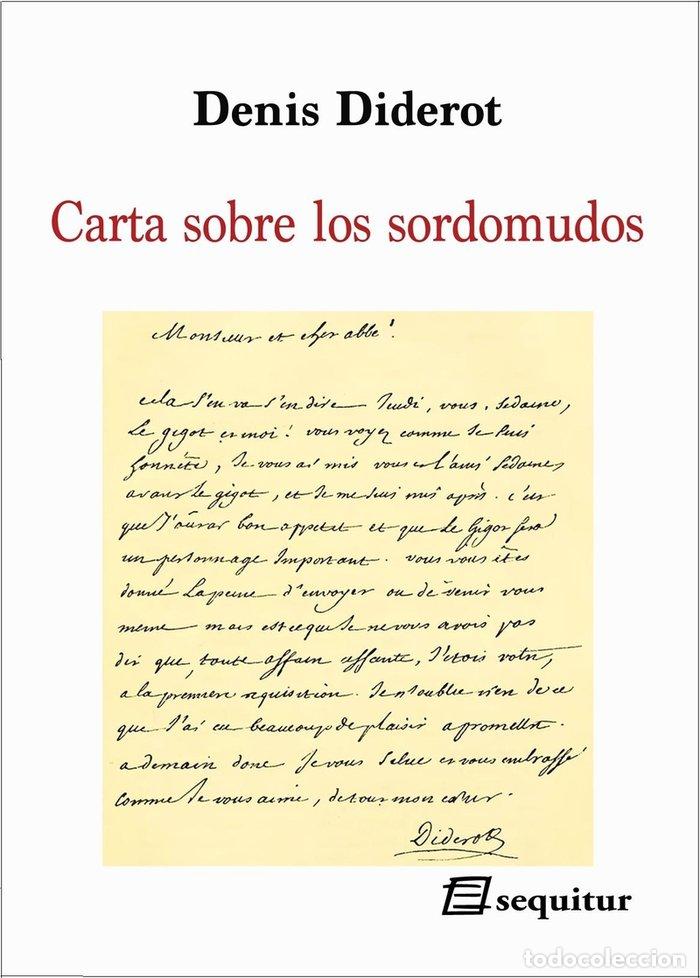 Libri: CARTA SOBRE LOS SORDOMUDOS - DIDEROT, DENIS