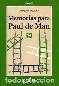 Livres: MEMORIAS PARA PAUL DE MAN - SIN AUTOR