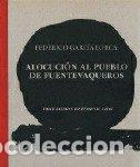 Libros: ALOCUCION AL PUEBLO DE FUENTEVAQUEROS - HEREDEROS DE FEDERICO GARCIA L