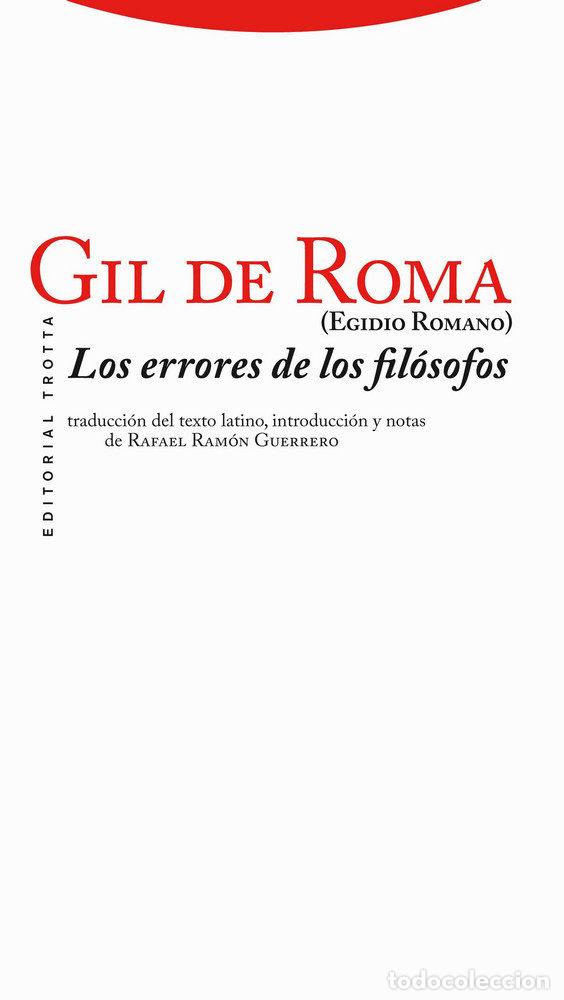 Libros: ERRORES DE LOS FILOSOFOS,LOS - DE ROMA (EGIDIO ROMANO), GIL