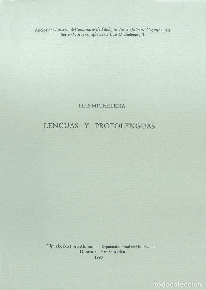 books: LENGUAS Y PROTOLENGUAS - MICHELENA, LUIS