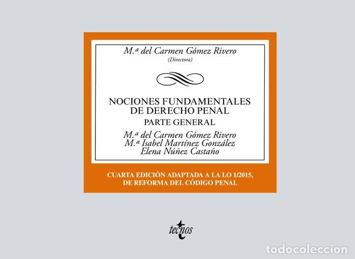 Libros: NOCIONES FUNDAMENTALES DE DERECHO PENAL PARTE GENERAL - GOMEZ RIVERO, CARMEN