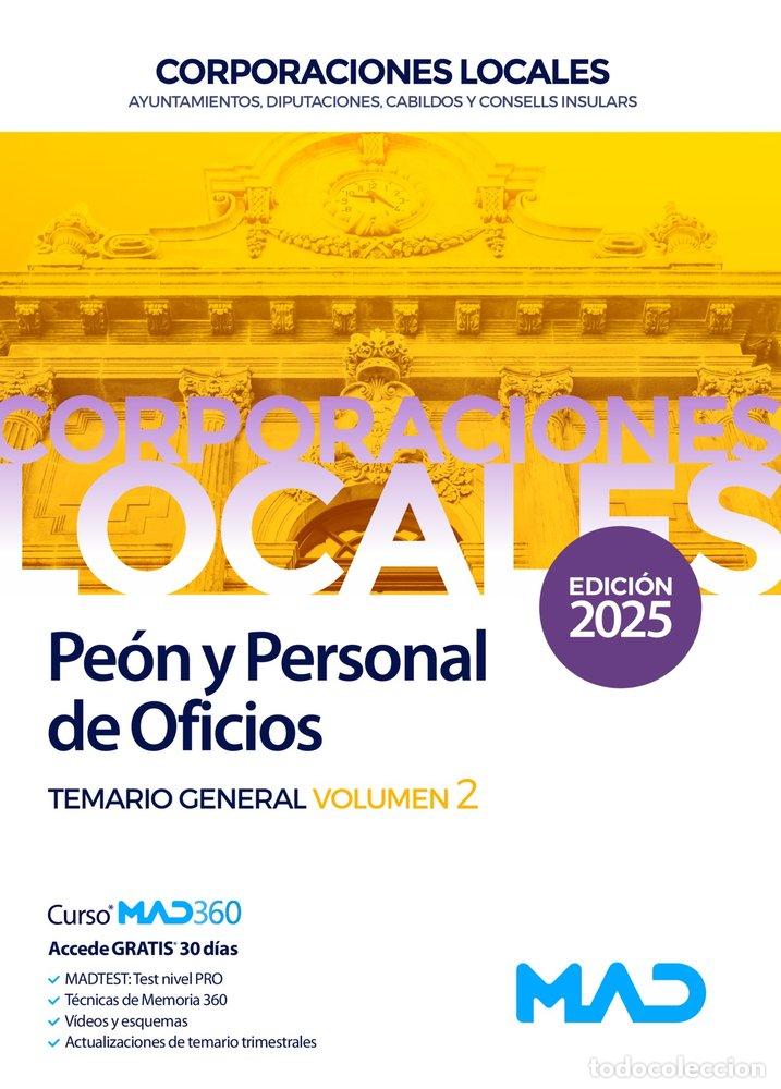 Libros: PEON Y PERSONAL OFICIO 2 AYUNTAMIENTO DIPUTACION Y CORPORAC - AA.VV
