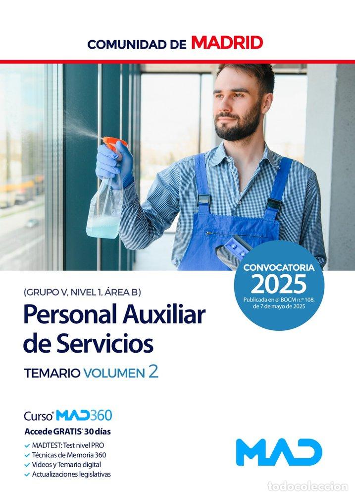 Libros: PERSONAL AUXILIAR SERVICIOS GRUPO V NIVEL 1 AREA B TEMARIO - AA.VV