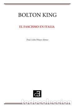 Livres: EL FASCISMO EN ITALIA - KING, BOLTON