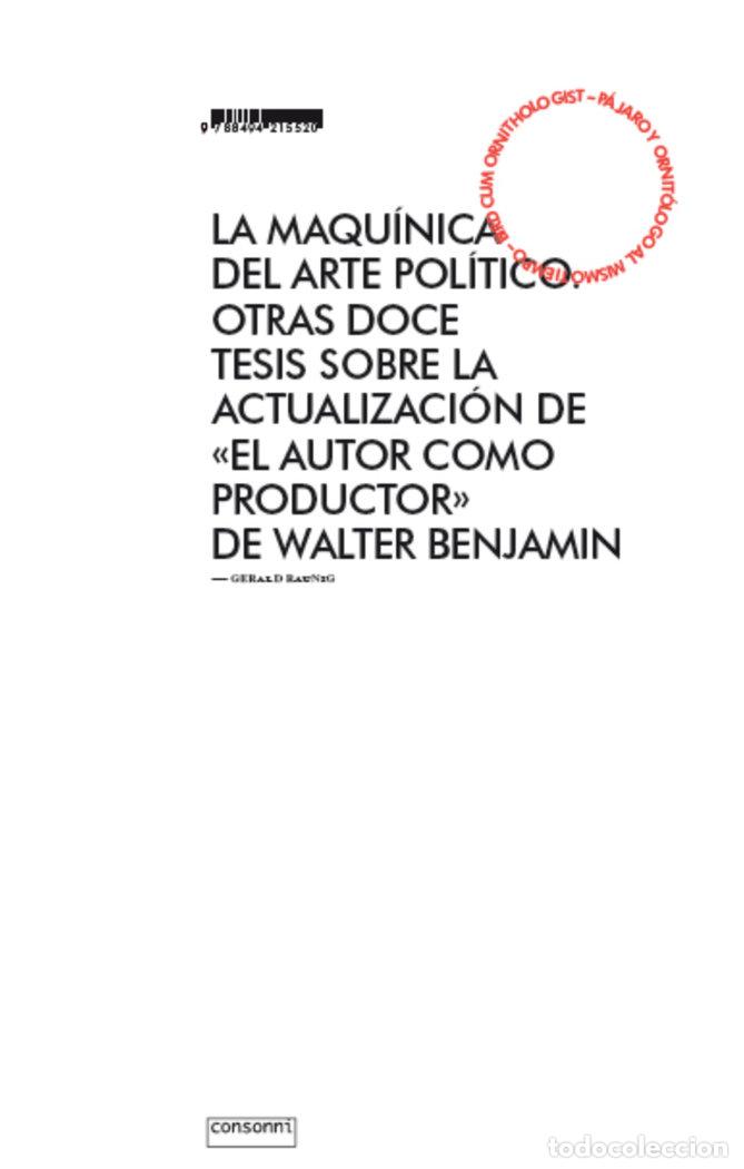 Livres: MAQUINICA DEL ARTE POLITICO,LA - RAUNIG, GERALD