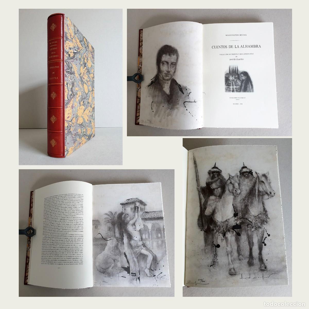 Libros: Cuentos de la Alhambra. Washington Irving. Con 32 litograf&iacute;as originales de David Zaafra. 2006