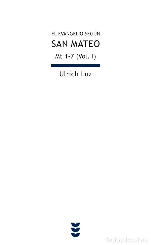 Libros: EVANGELIO SEGUN SAN MATEO I (MT 1-7),EL - LUZ, ULRICH