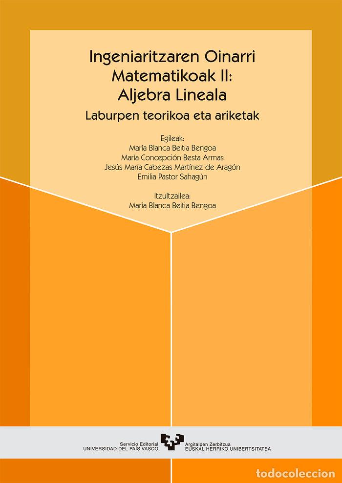 Libros: INGENIARITZAREN OINARRI MATEMATIKOAK II: ALJEBRA LINEALA. LA - BEITIA BENGOA, M&ordf; BLANCA
