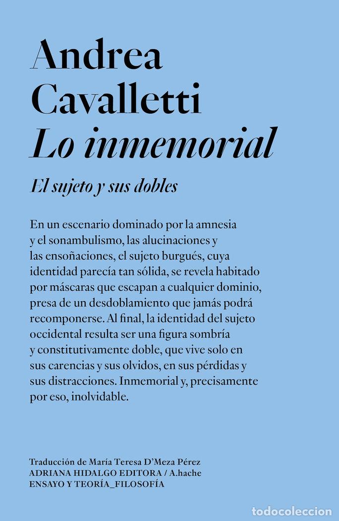 Livros: LO INMEMORIAL - CAVALLETTI, ANDREA