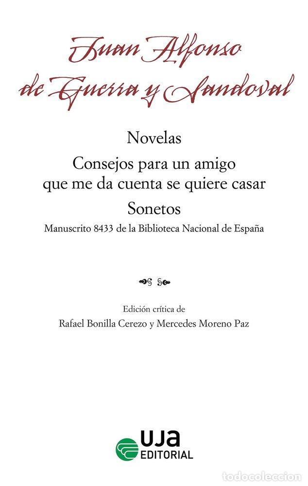 books: JUAN ALFONSO DE GUERRA Y SANDOVAL NOVELAS CONSEJOS PARA UN - DE GUERRA Y SANDOVAL, JUAN ALFONSO