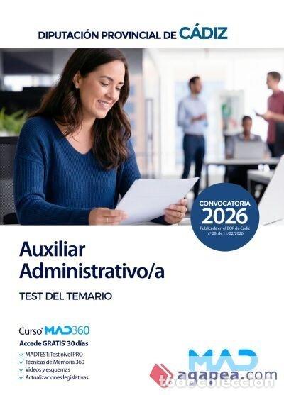 Livres: AUXILIAR ADMINISTRATIVO/A TEST DEL TEMARIO DIPUTACION CADIZ - AA.VV