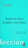 Livros: SERMON DE GLOSAS DE SABIOS Y OTRAS RIMAS - CARRION, SEM TOB DE