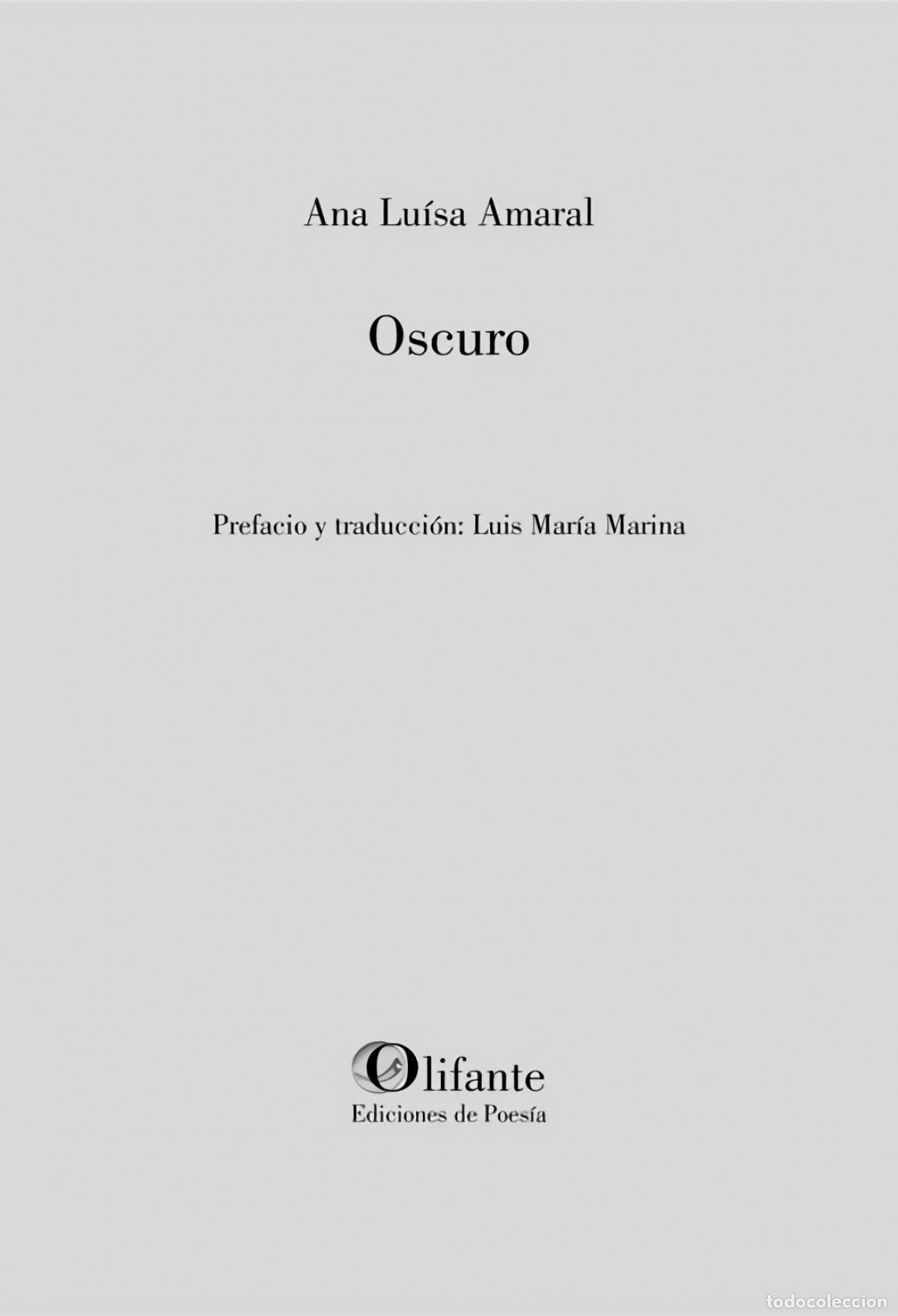 Libros: OSCURO - Lu&iacute;sa Amaral, Ana