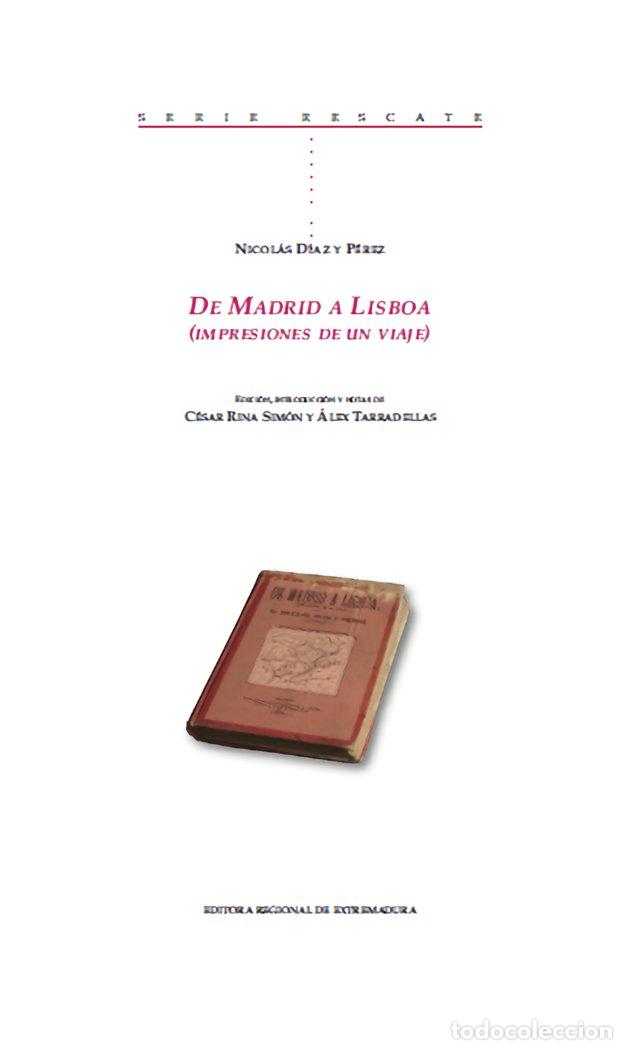 books: DE MADRID A LISBOA - DIAZ Y PEREZ, NICOLAS