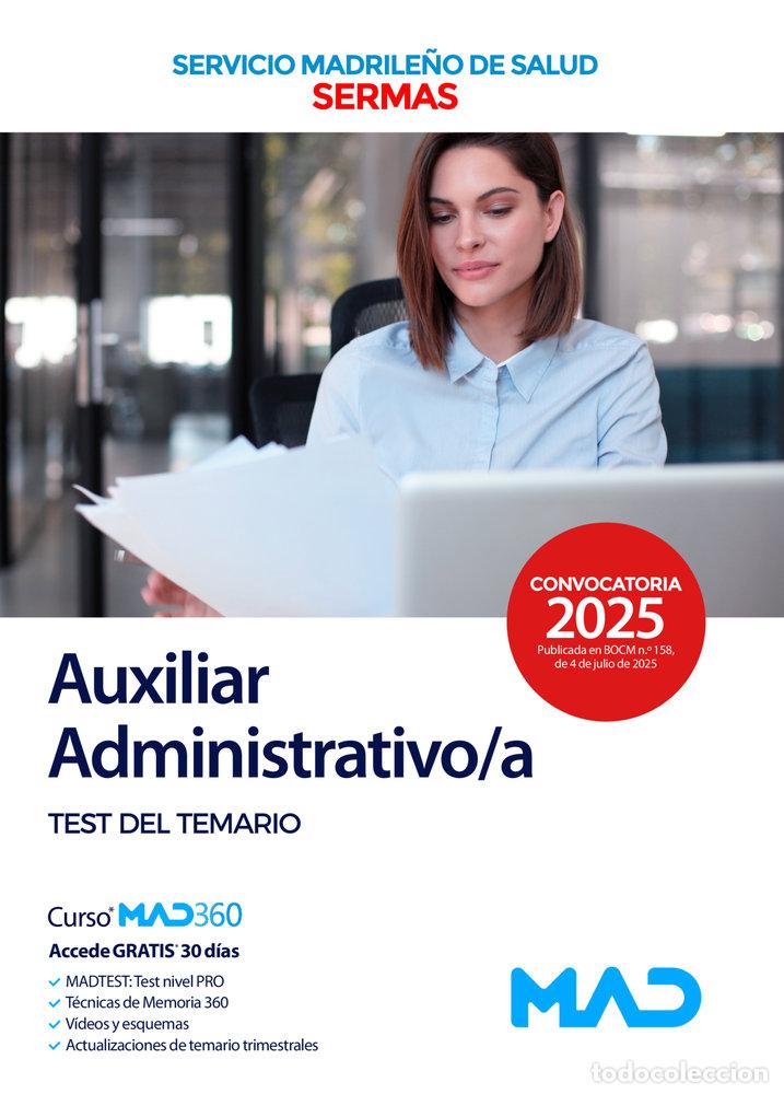 Livros: AUXILIAR ADMINISTRATIVO/A TEST SERVICIO MADRILE&Ntilde;O SALUD SERM - AA.VV