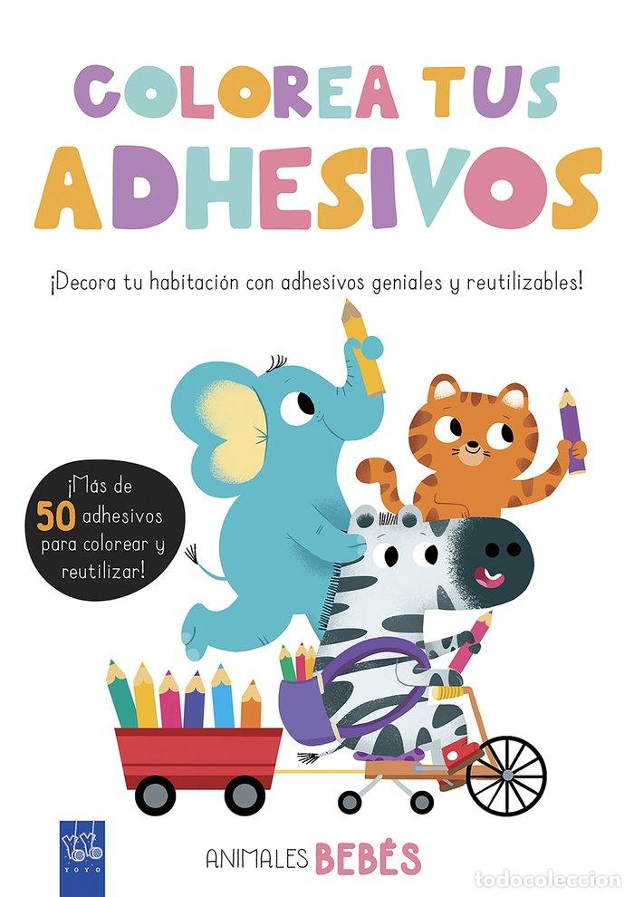 Livros: COLOREA TUS ADHESIVOS ANIMALES BEBES - YOYO