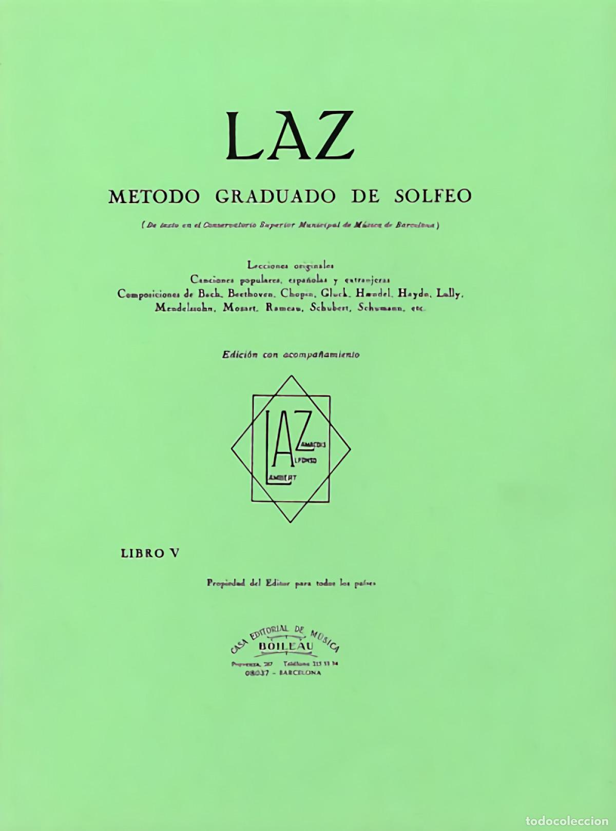Livros: LAZ:M&Eacute;TODO DE SOLFEO 5&ordm; ACOMPA&Ntilde;AMIENTO - Lambert