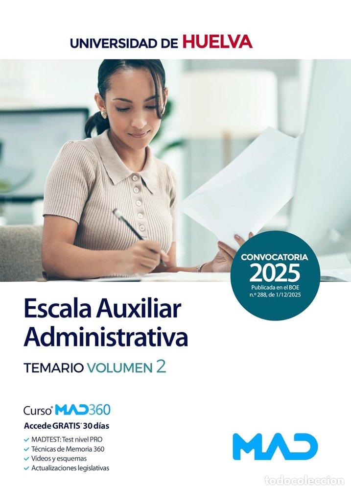 Livros: ESCALA AUXILIAR ADMINISTRATIVA TEMARIO 2 UNIVERSIDAD HUELVA - AA.VV