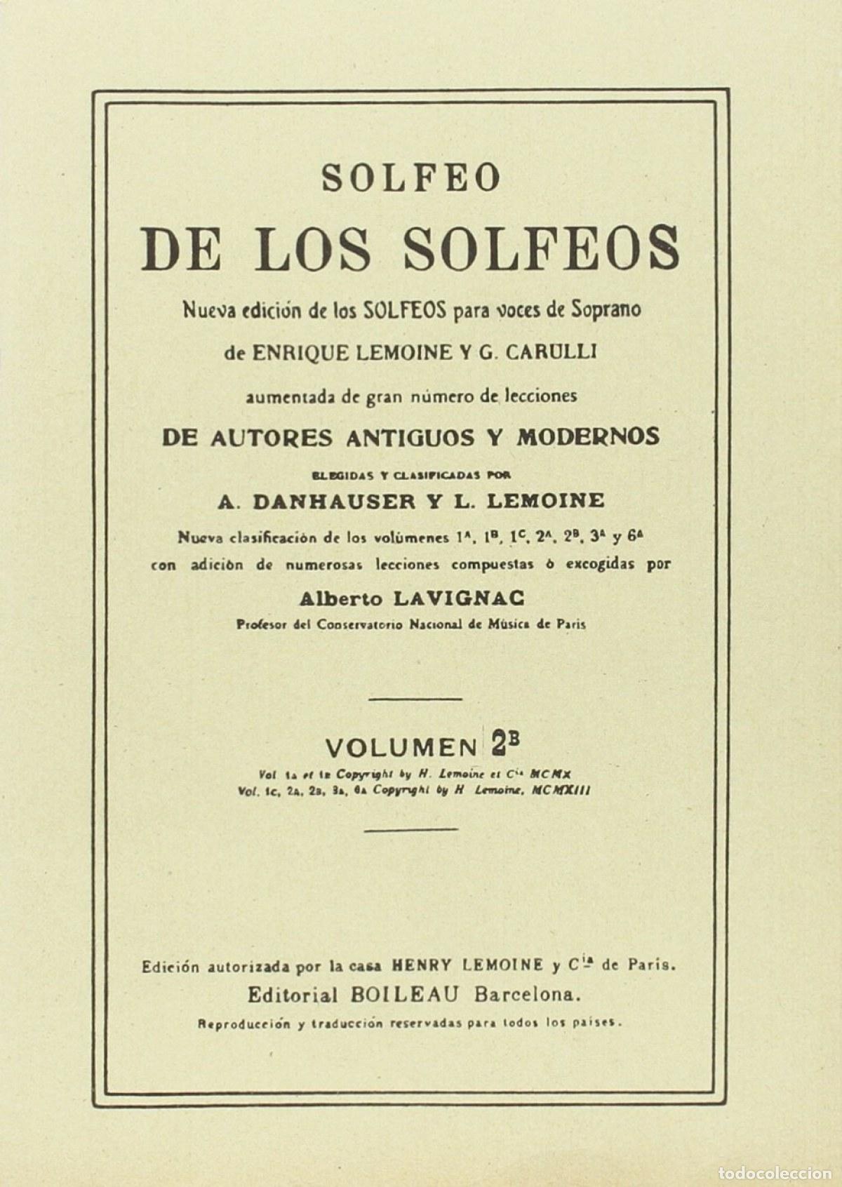 books: SOLFEO DE LOS SOLFEOS 2&ordm;B - Lemoine, Henri