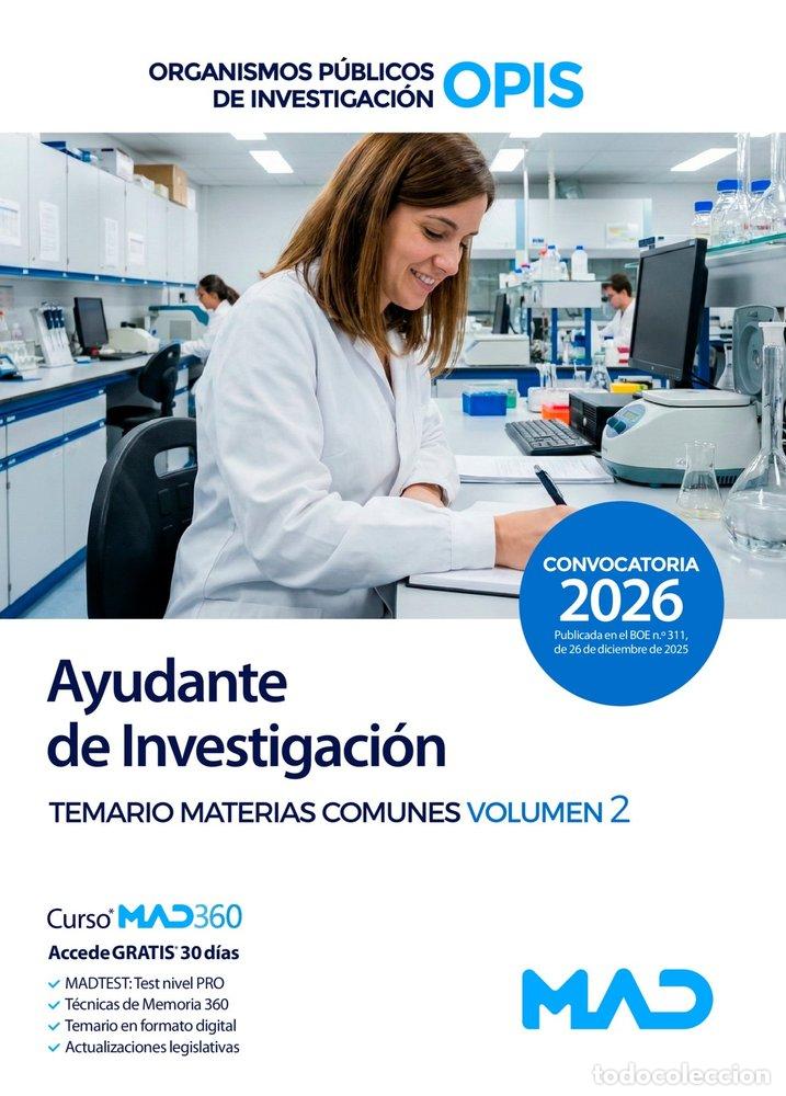 Libros: AYUDANTE INVESTIGACION TEMARIO MATERI COMUN 2 ORGANISMOS PUB - AA.VV