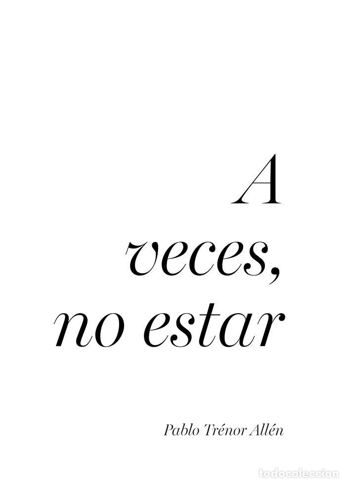 books: A VECES NO ESTAR - TRENOR ALLEN, PABLO