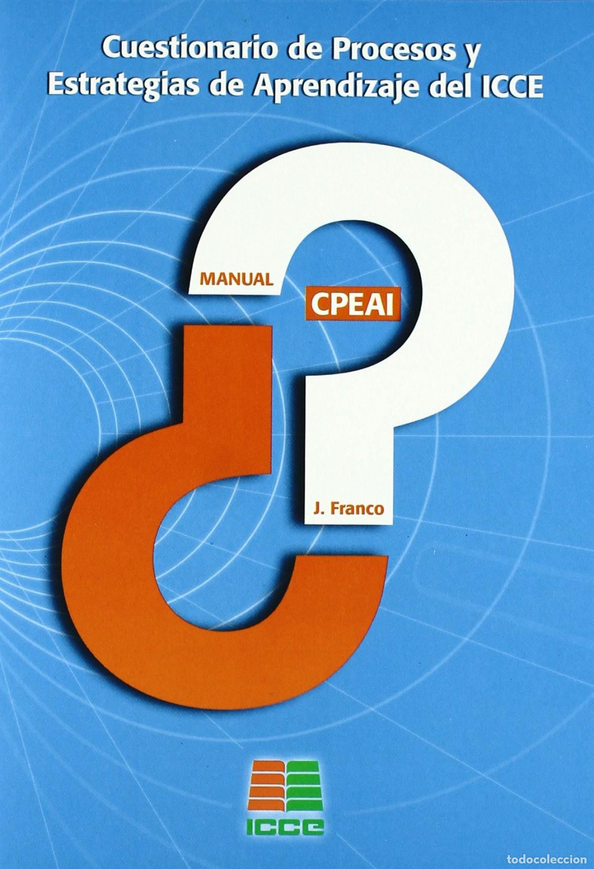 Libros: MANUAL Y CUESTIONARIO PROCESOS ESTRAT&Eacute;GIAS APRENDIZAJE - FRANCO, J