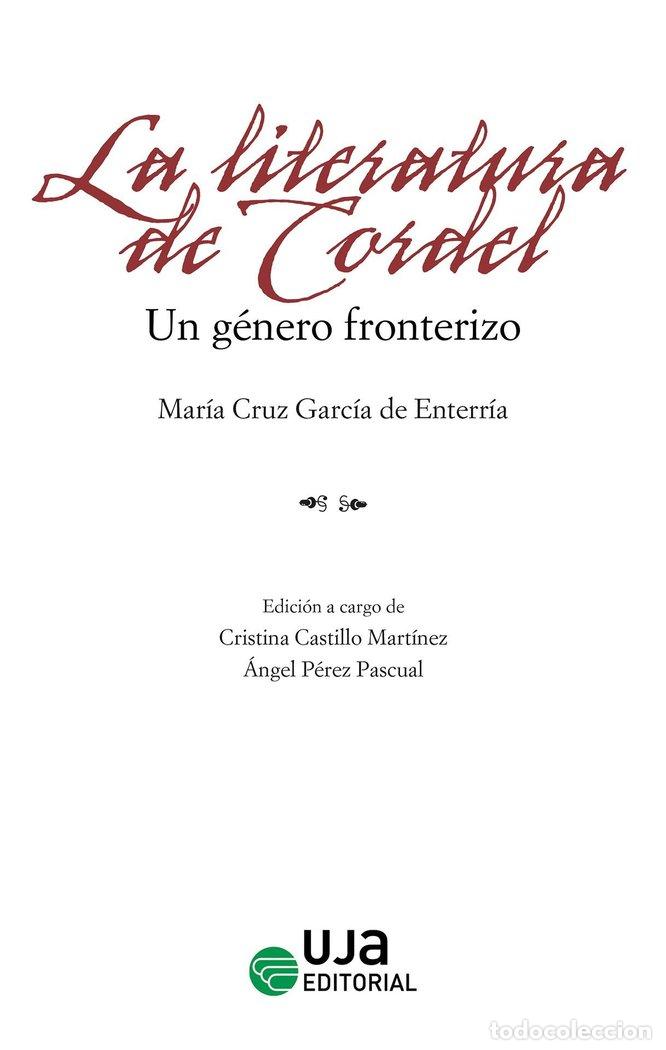 books: LA LITERATURA DE CORDEL UN GENERO FRONTERIZO - GARCIA DE ENTERRIA, M&ordf; CRUZ