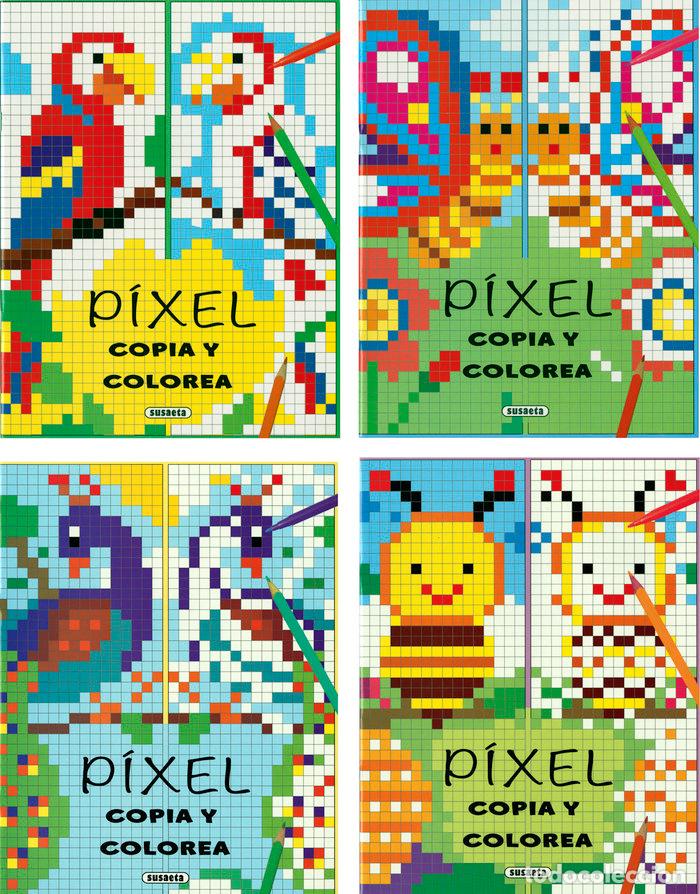 Libros: PIXEL COPIA Y COLOREA 4 TITULOS - AA.VV