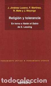Livres: RELIGION Y TOLERANCIA - JIMENEZ LOZANO, J.