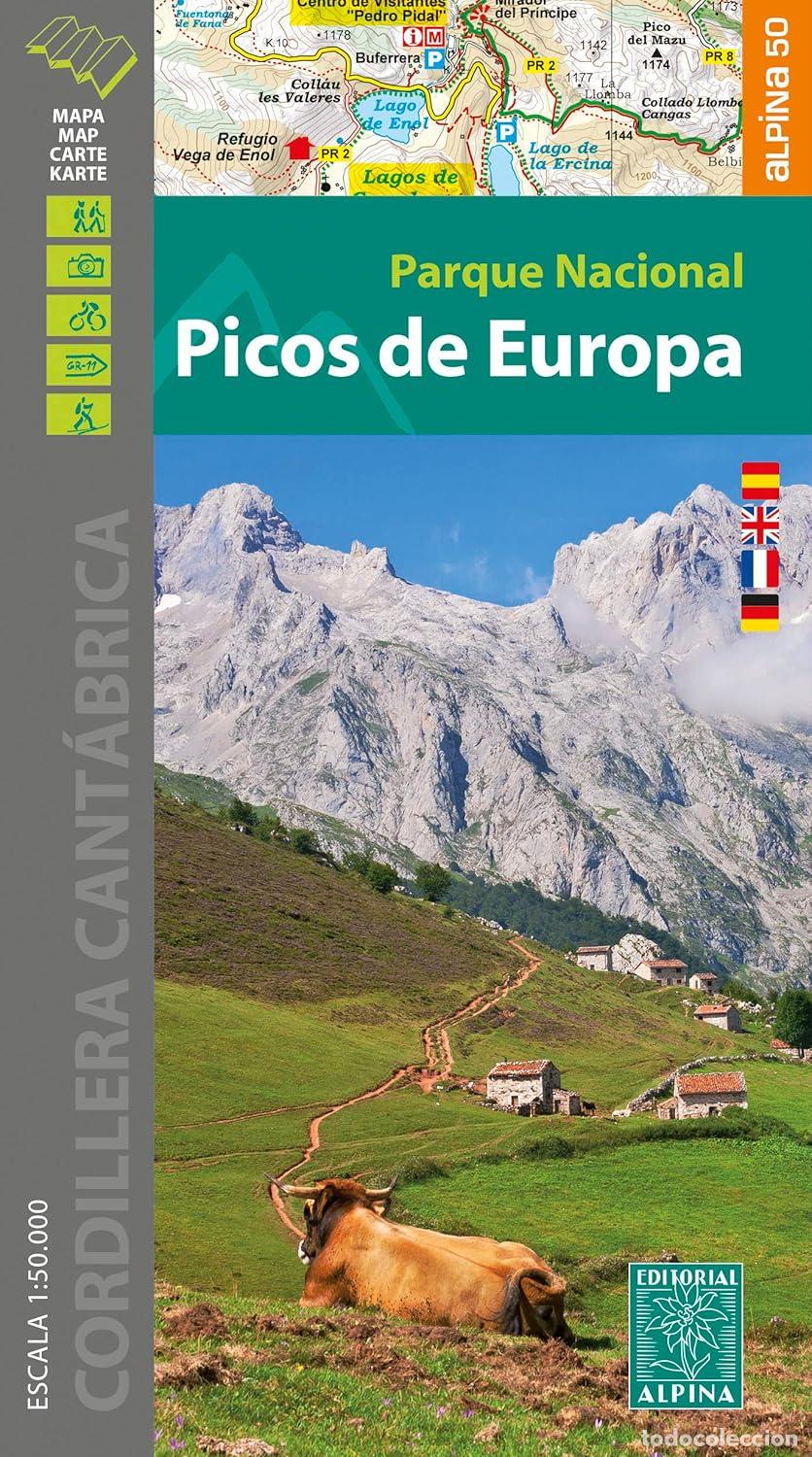 Libri: PICOS DE EUROPA, PARQUE NACIONAL, MAPA + CARPETA DESPLEGABLE - ALPINA EDITORIAL