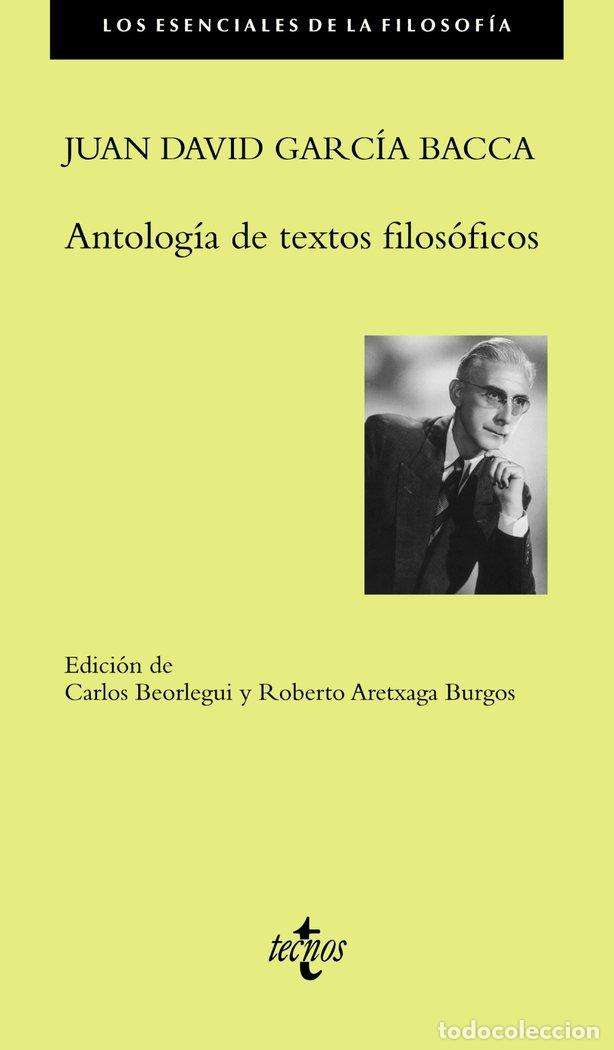Libros: ANTOLOGIA DE TEXTOS FILOSOFICOS - GARCIA BACCA, JUAN DAVID