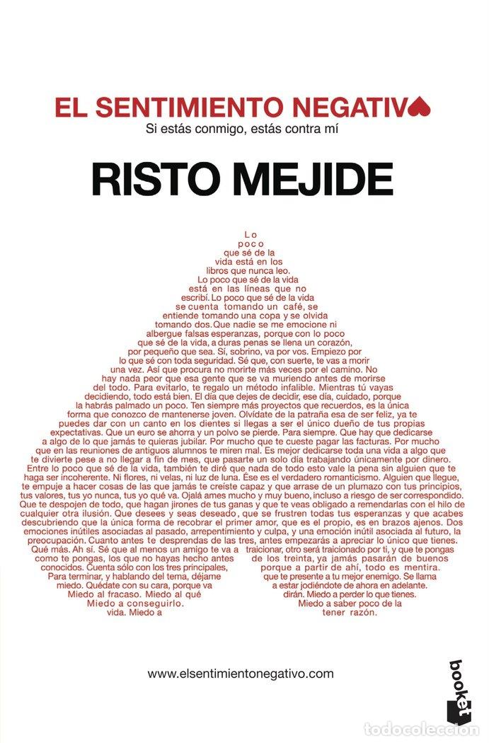 Livros: SENTIMIENTO NEGATIVO,EL - MEJIDE, RISTO