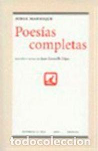 Livros: POESIAS COMPLETAS JORGE MANRIQUE - SANTAELLA LOPEZ, JUAN