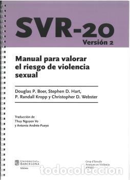 Livros: MANUAL PARA VALORAR EL RIESGO DE VIOLENCIA SEXUAL SVR 20 V2 - AA.VV