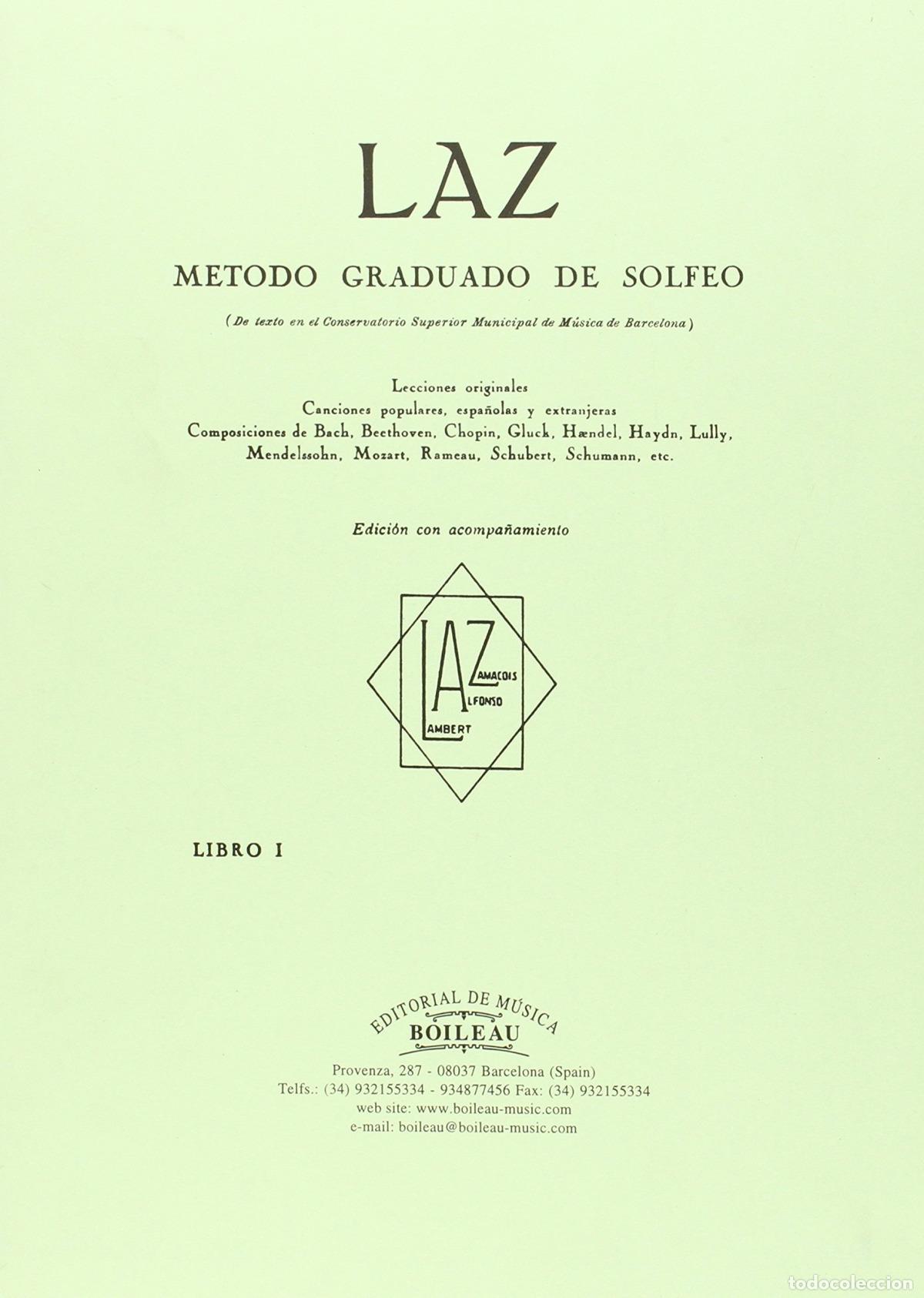 Libros: LAZ:M&Eacute;TODO DE SOLFEO 1&ordm; ACOMPA&Ntilde;AMIENTO - Lambert