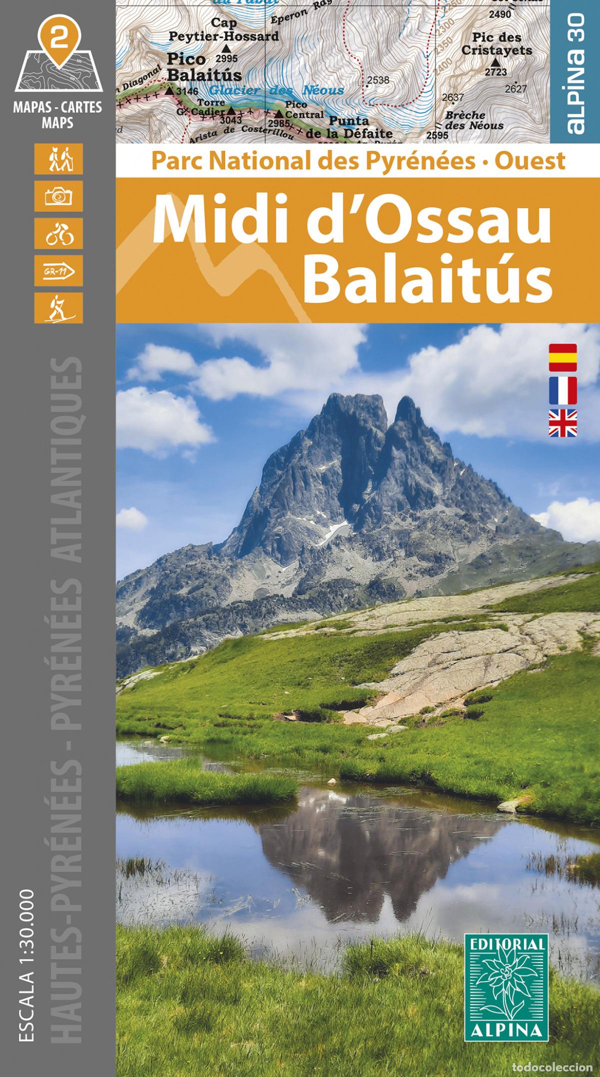 Livres: MIDI D'OSSAU BALAIT&Uacute;S 1:30.000 (2 MAPES ALPINA) - ALPINA