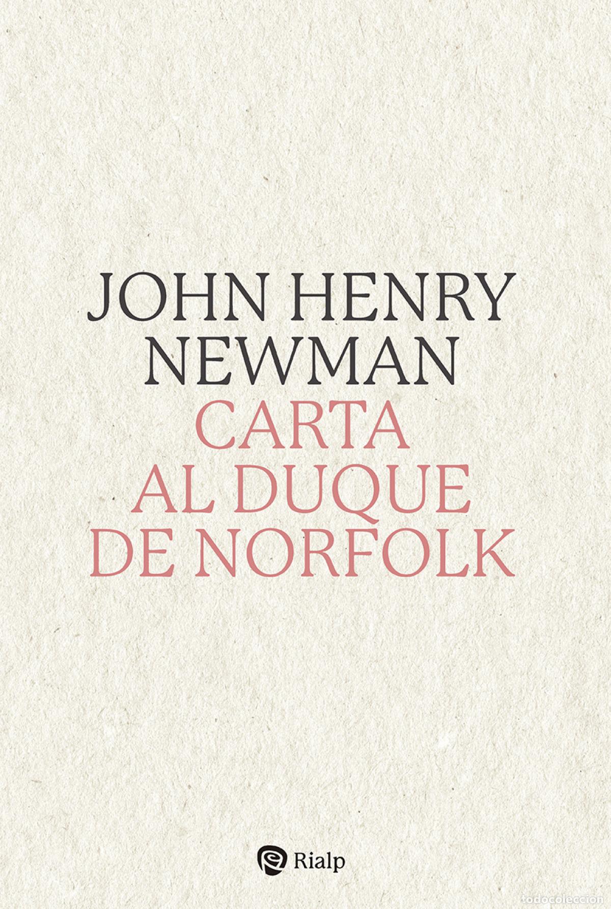books: CARTA AL DUQUE DE NORFOLK - Newman, John Henry