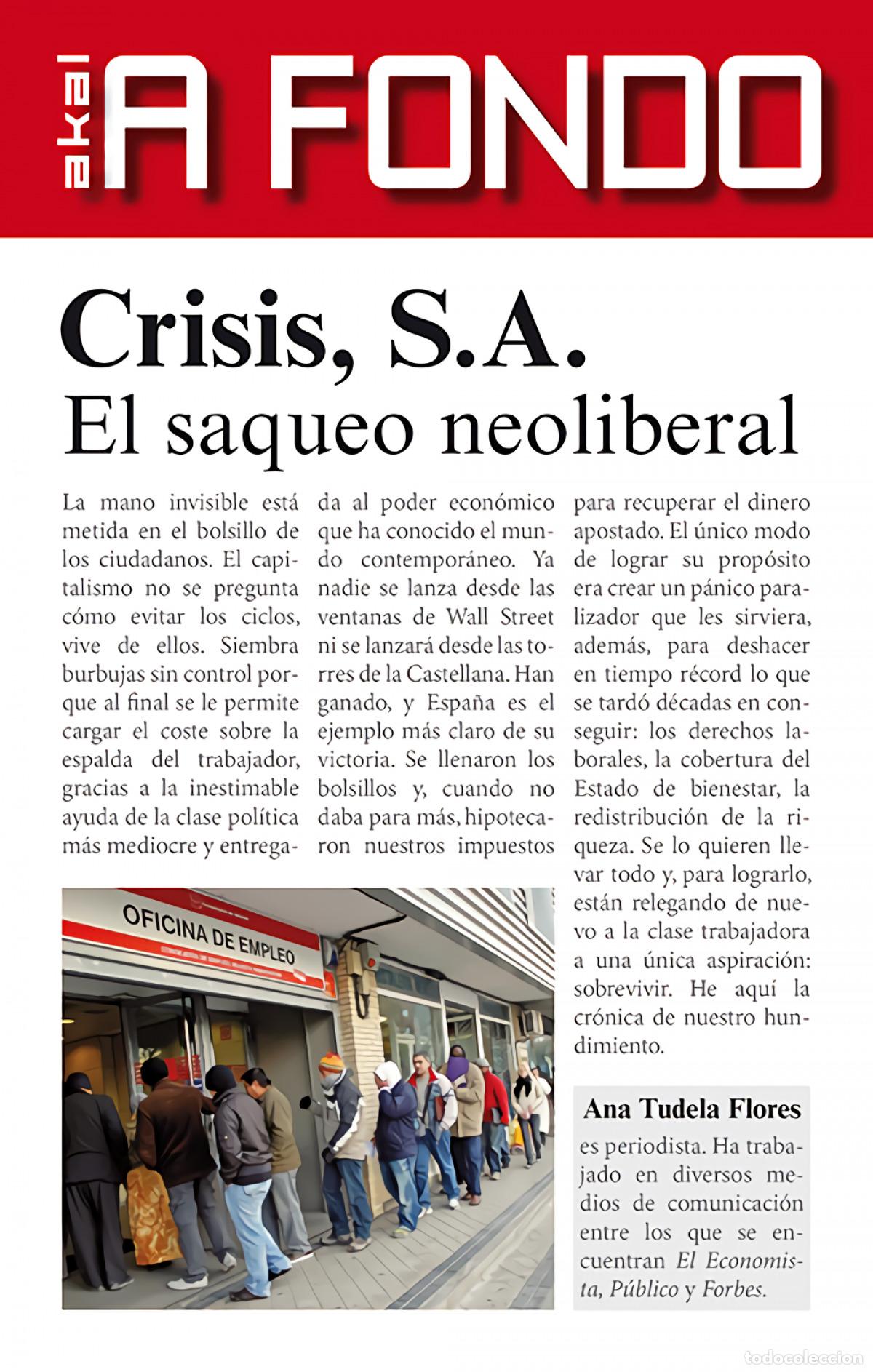 Livros: CRISIS S.A.. EL SAQUEO NEOLIBERAL - Tudela Flores, Ana