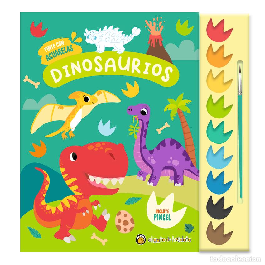 Libros: DINOSAURIOS PINTO CON ACUARELAS 9 ACUARELAS 1 PINCEL - AA.VV