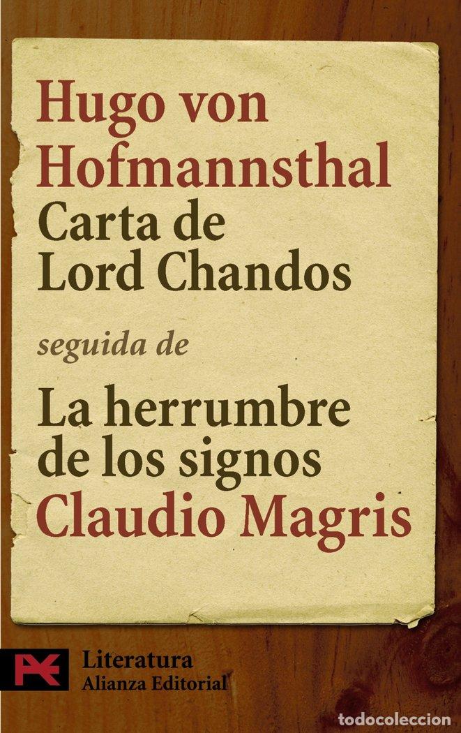 Livros: CARTA DE LORD CHANDOS SEGUIDA DE LA HERRUMBRE DE LOS SIGNOS - HOFMANNSTHAL, HUGO VON
