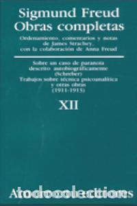 books: SOBRE UN CASO DE PARANOIA DESCRITO AUTOB. O.C.TOMO 12 - FREUD, SIGMUND
