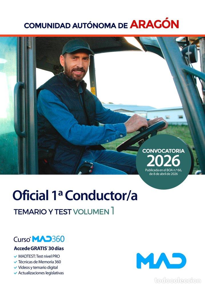 Libri: OFICIAL 1&ordf; CONDUCTOR/A TEMARIO 1 Y TEST COMUNIDAD ARAGON - AA.VV