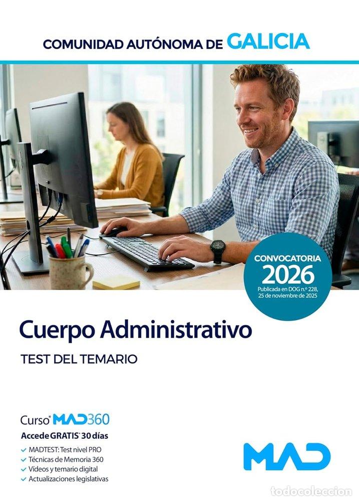 Libros: CUERPO ADMINISTRATIVO ADMINISTRACION GENERAL TEST GALICIA - AA.VV