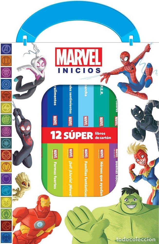 books: MARVEL INICIOS MI PRIMERA BIBLIOTECA 12 LIBROS DE CARTON - MARVEL