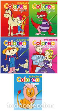 Libros: COLOREA CON AGUA (5 TITULOS SURTIDO) - VV.AA.