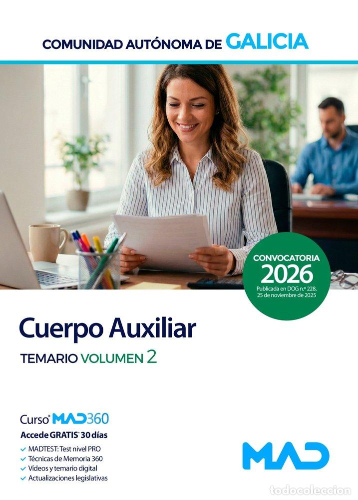 Libros: CUERPO AUXILIAR ADMINISTRACION GENERAL TEMARIO 2 GALICIA - AA.VV
